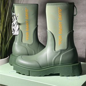 Off White “For Rainy Days Sponge Sole Chelsea Rain Boot”